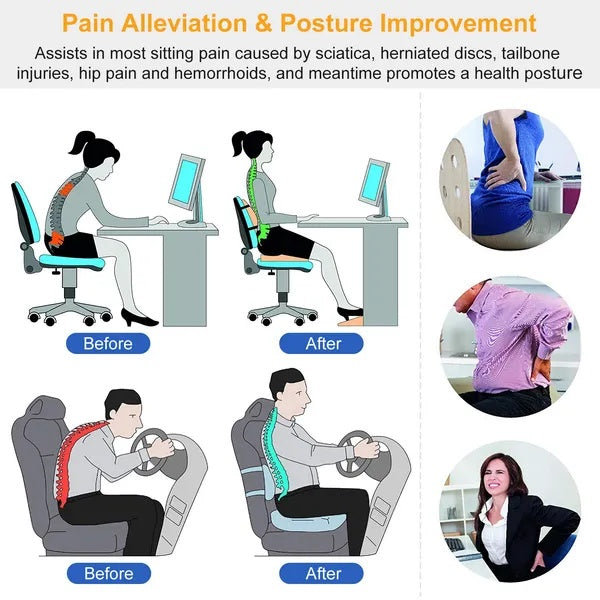 Seat Cushion Coccyx Orthopedic Memory Foam Cushion Tailbone Hip Support Chair Pillow For Office Car Seat