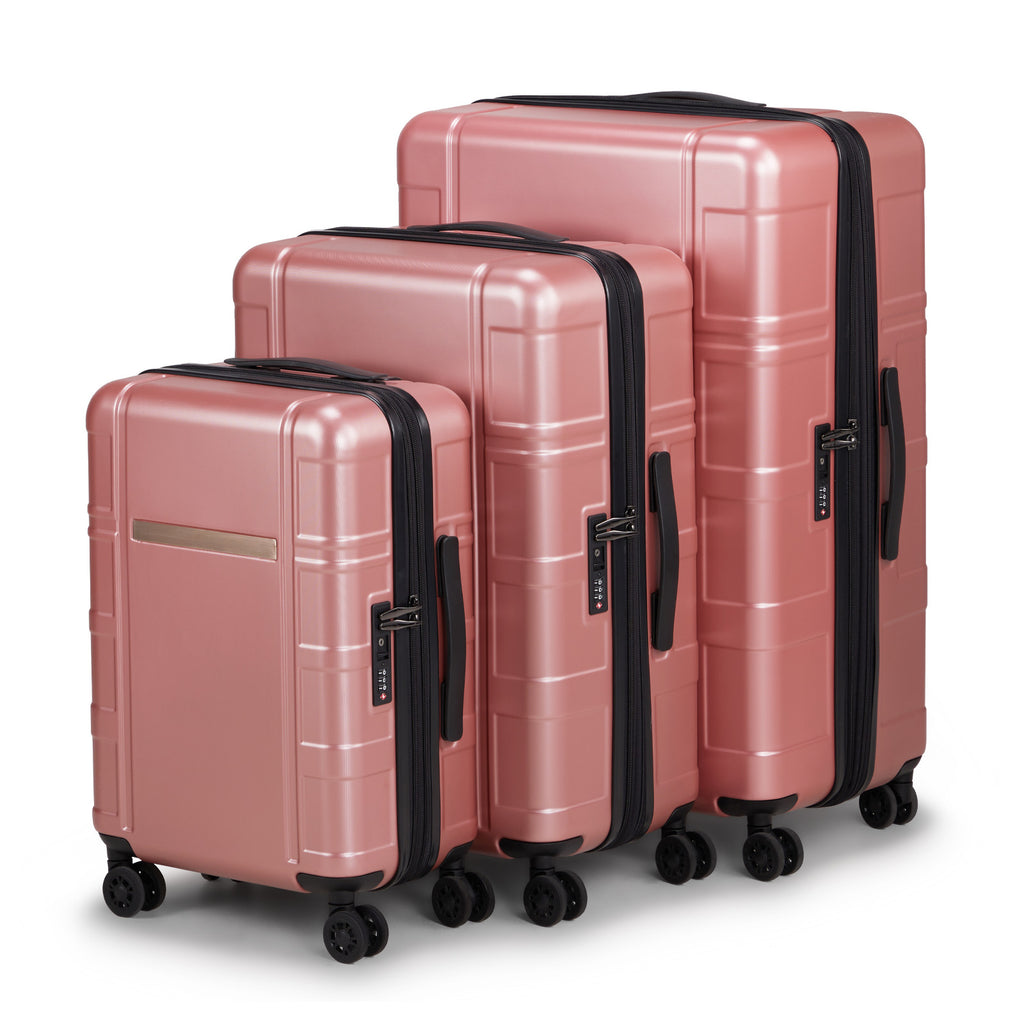 Three In One Set Of Double Wheel Silent Wheels With Dry Wet Separation Compartment ABS PC Luggage