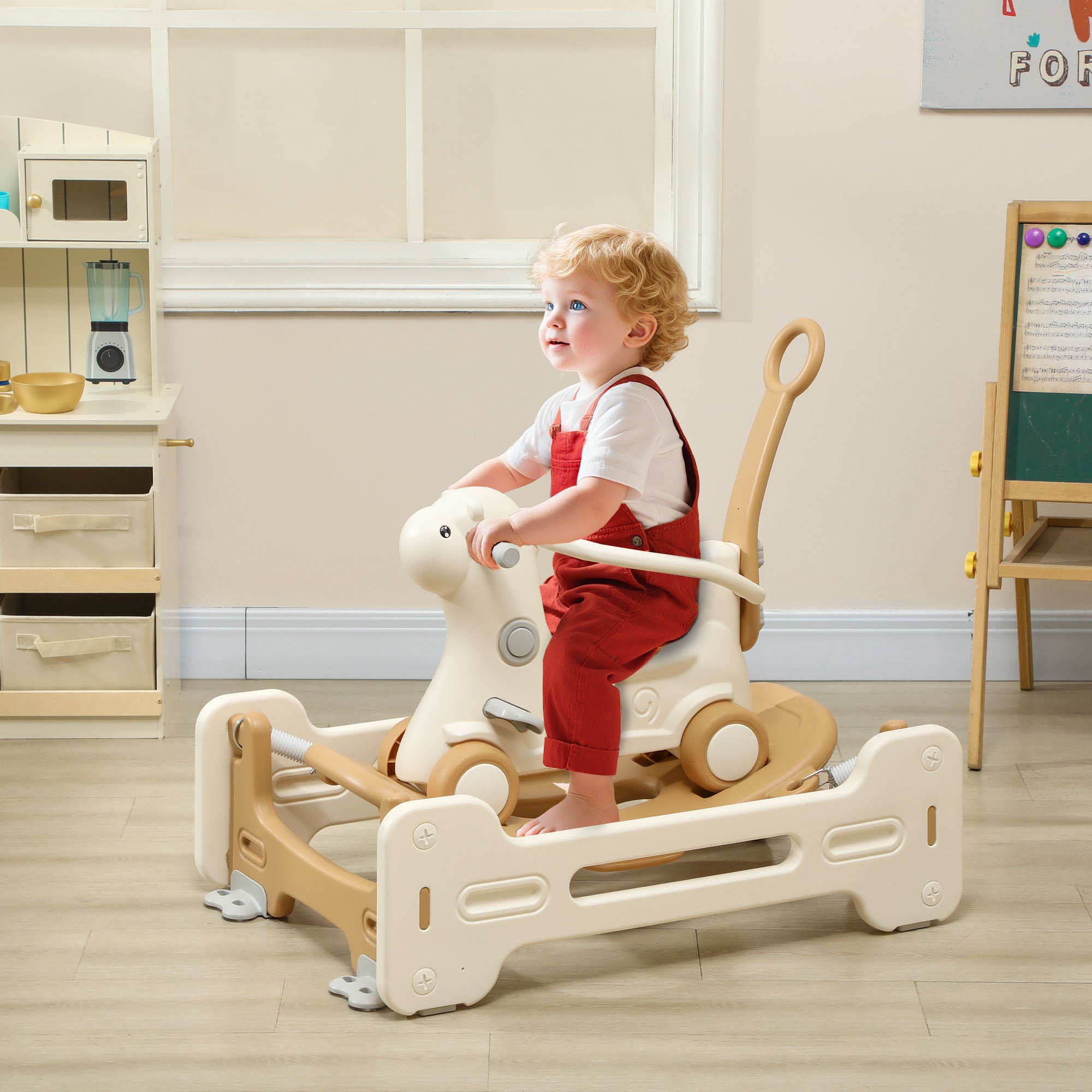 1 Kids Rocking Horse with Detachable Base
