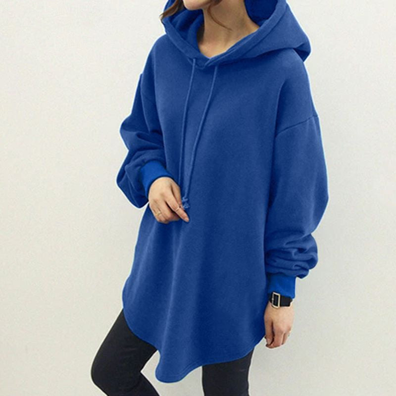 Casual Long Sleeve Pocket Hooded Drawstring Loose Sweatshirt